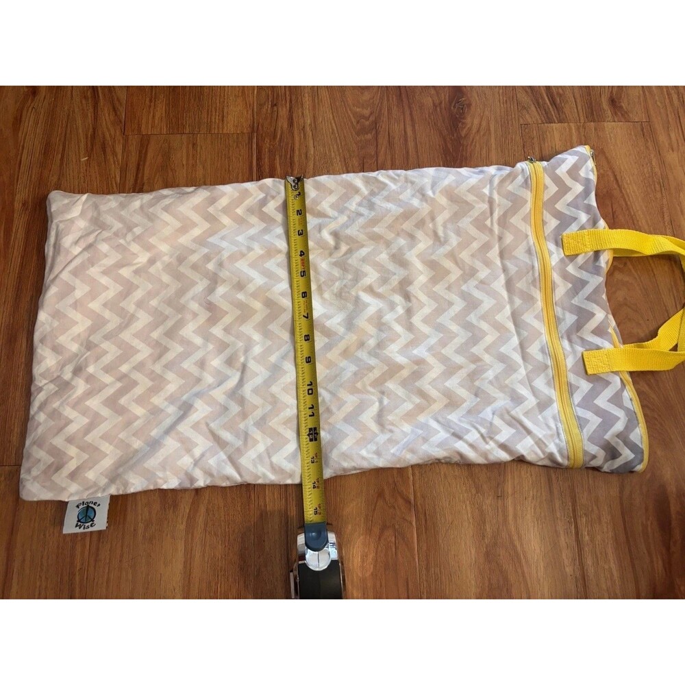 GUC Planet Wise Chevron Diaper Swim Wet Bag Gray White Yellow Zip Carry Handles